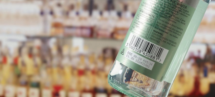 Impresión sobre botellas mojadas